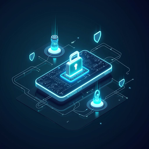 Conceptual illustration of a digital wallet interface showing secure key management, with abstract representations of public and private keys, blockchain connections, and security shields in modern blue and teal colors
