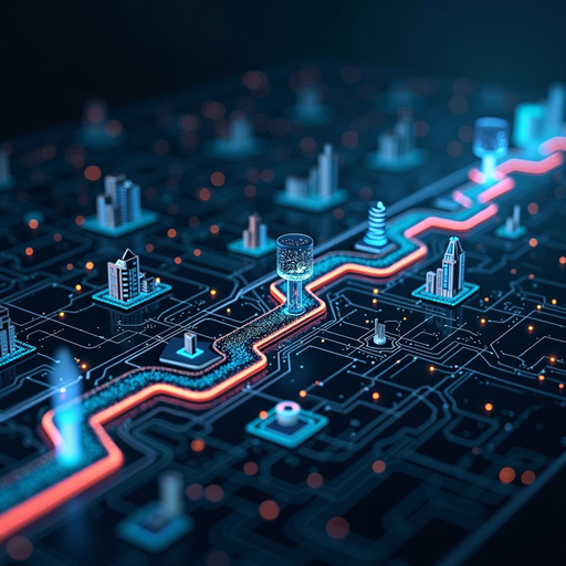 Visual roadmap showing progressive learning path through blockchain technology from basic concepts to advanced topics with interconnected knowledge areas